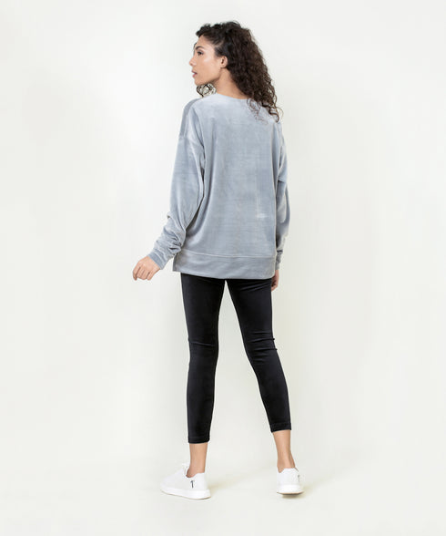 Women's Velour V-Neck Shirt